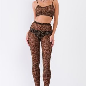 2 Pcs Leopard Print Lingerie Set